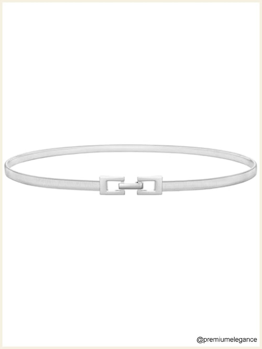 Women's Skinny Elastic Cinch Belt with Metal Buckle for Dresses